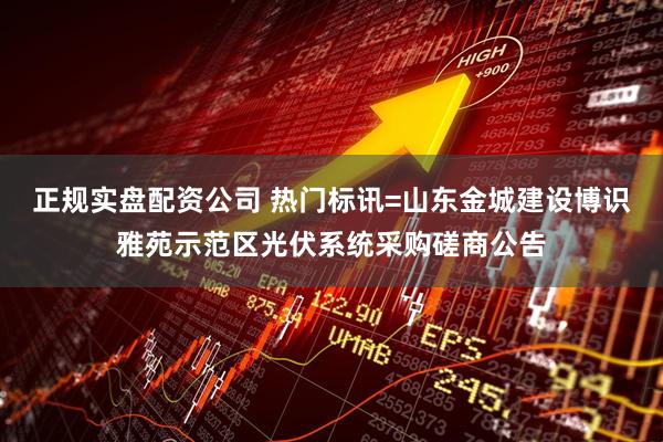 正规实盘配资公司 热门标讯=山东金城建设博识雅苑示范区光伏系统采购磋商公告